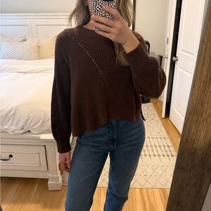 525 America Women's Chocolate Crew Neck Sweater